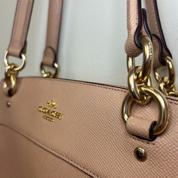 Coach Crossgrain Large Leather Brooke Carryall Bag Nude Pink - Picture 4 of 16